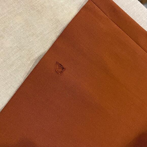 Theory Stretch Wool High Slit Trouser Pant Rust Women's 0 Wide Leg Pant - Picture 9 of 10